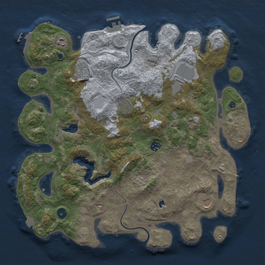 Rust Map: Procedural Map, Size: 4000, Seed: 86978869, 14 Monuments