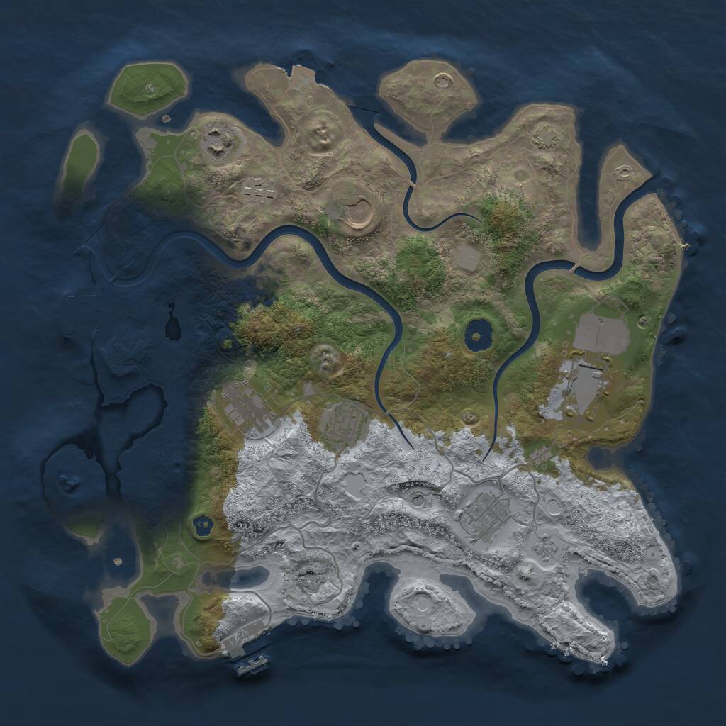 Rust Map: Procedural Map, Size: 3550, Seed: 890224, 13 Monuments