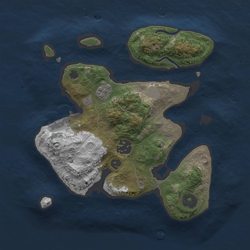 Rust Map: Procedural Map, Size: 2500, Seed: 72949, 8 Monuments
