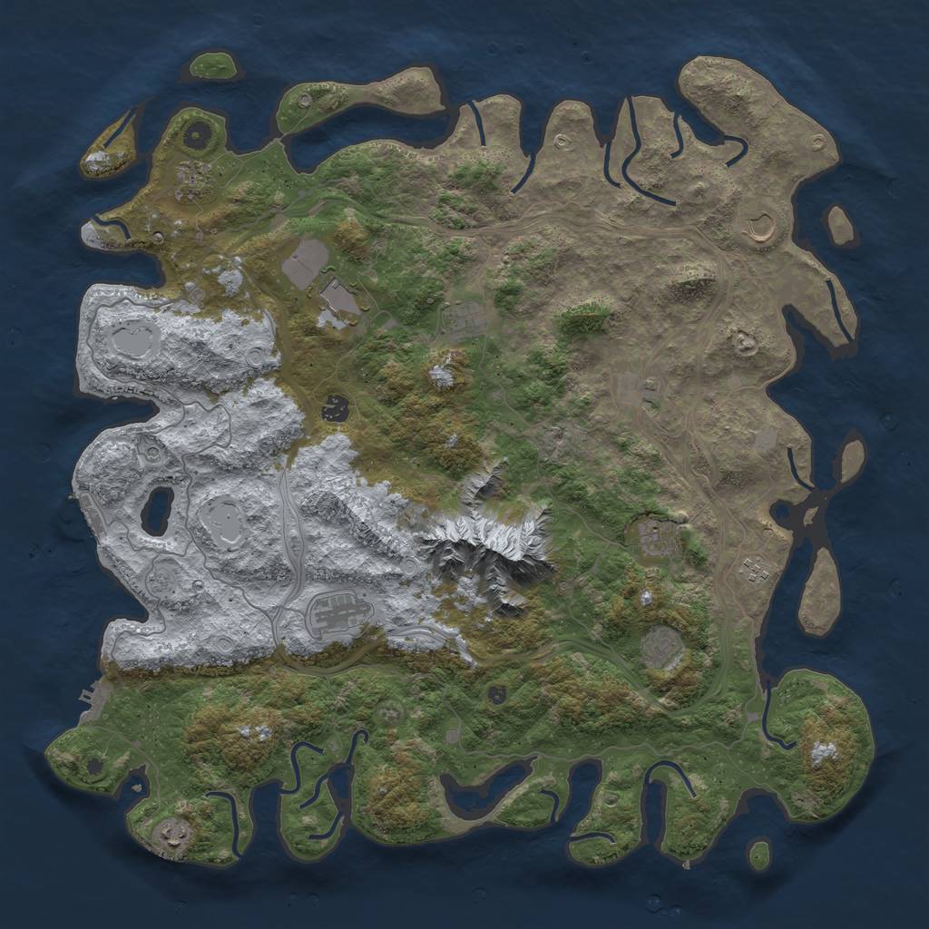 Rust Map: Procedural Map, Size: 5000, Seed: 133788, 18 Monuments