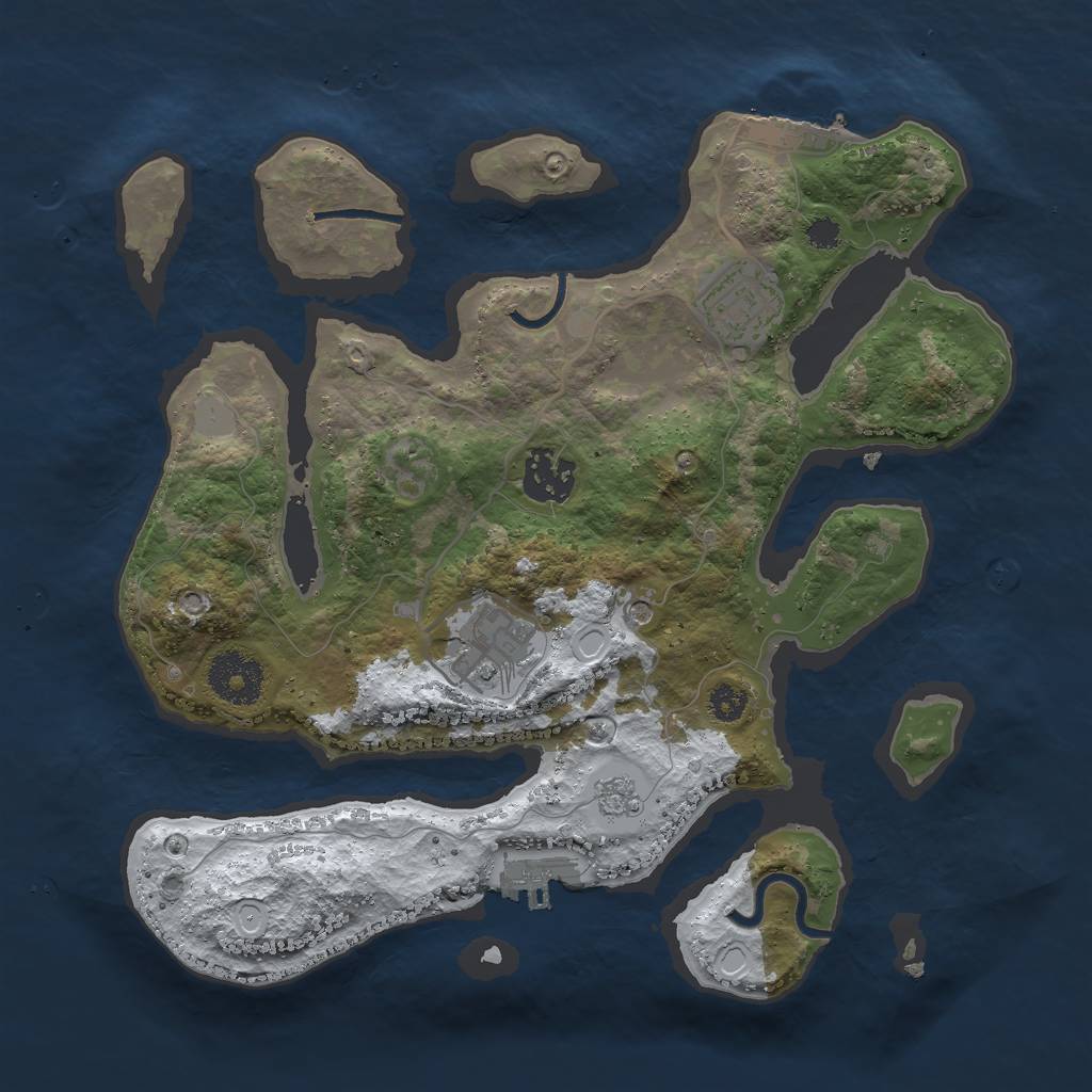 Rust Map: Procedural Map, Size: 3000, Seed: 1658765721, 12 Monuments