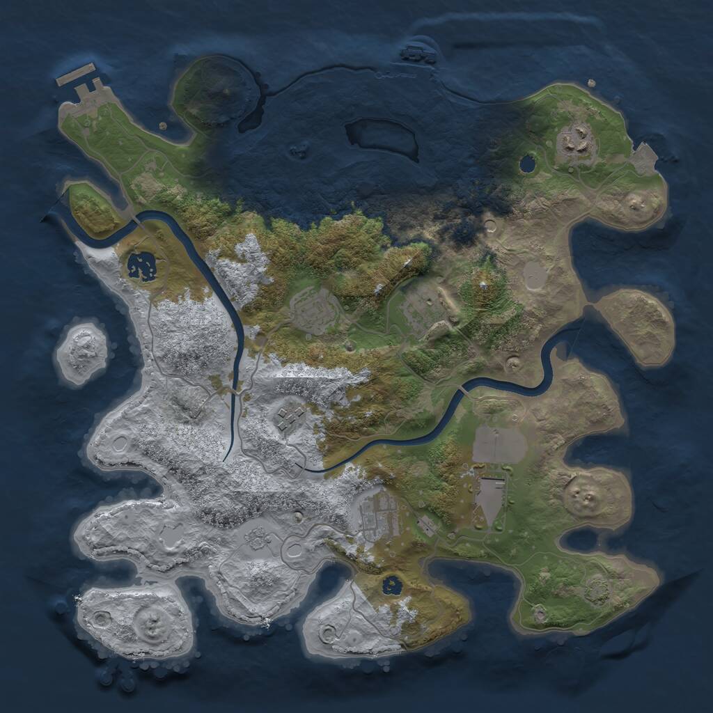 Rust Map: Procedural Map, Size: 3550, Seed: 187004, 13 Monuments