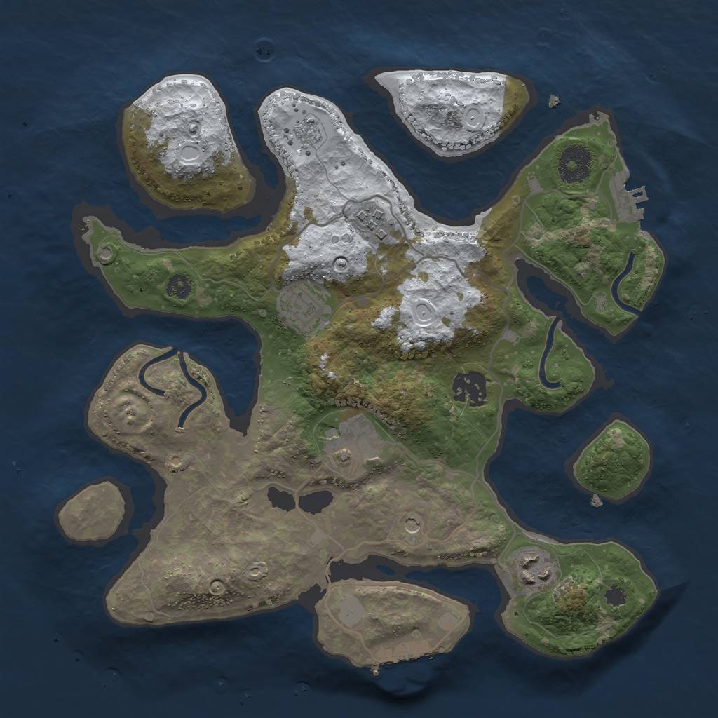 Rust Map: Procedural Map, Size: 3000, Seed: 174764, 14 Monuments