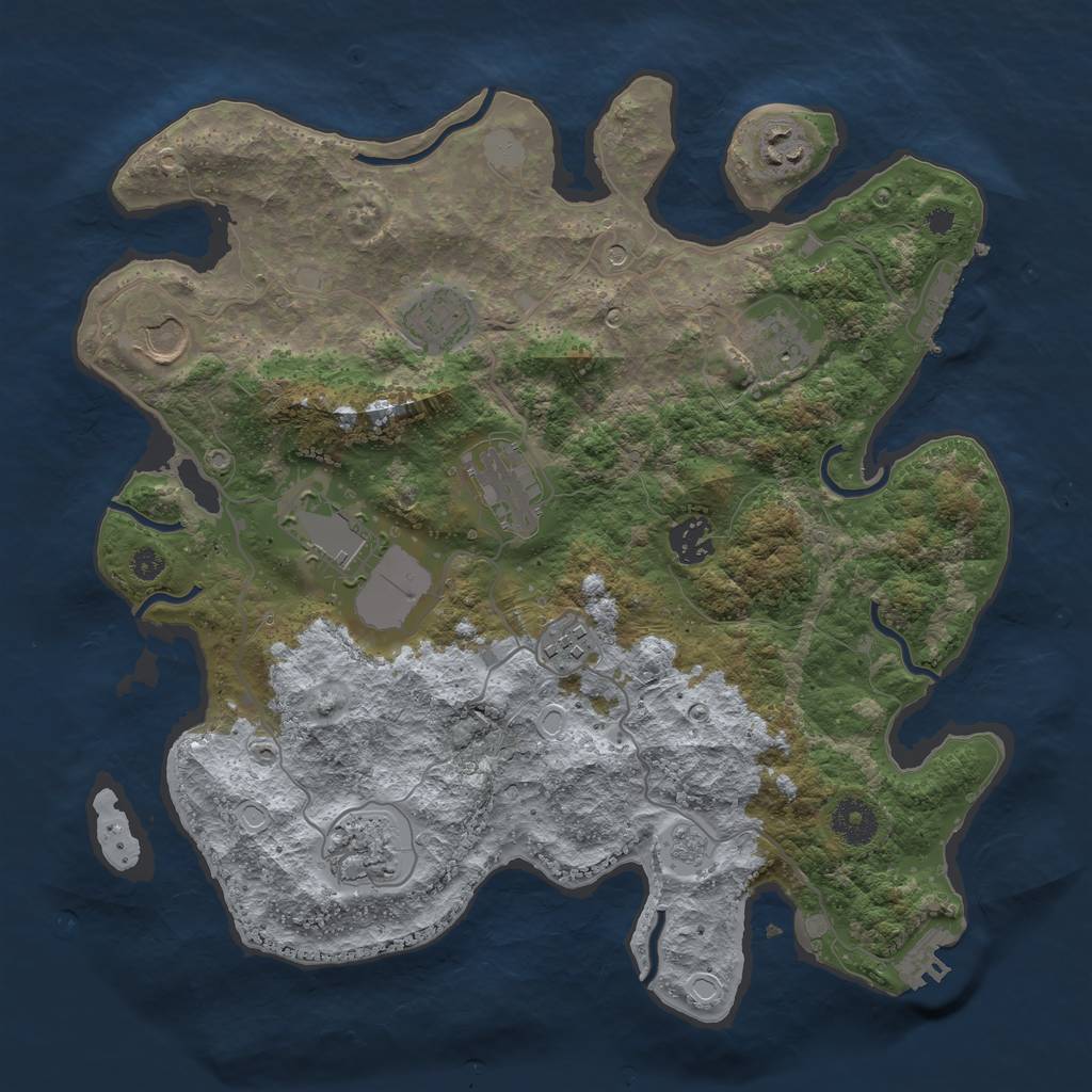 Rust Map: Procedural Map, Size: 3550, Seed: 178297, 16 Monuments