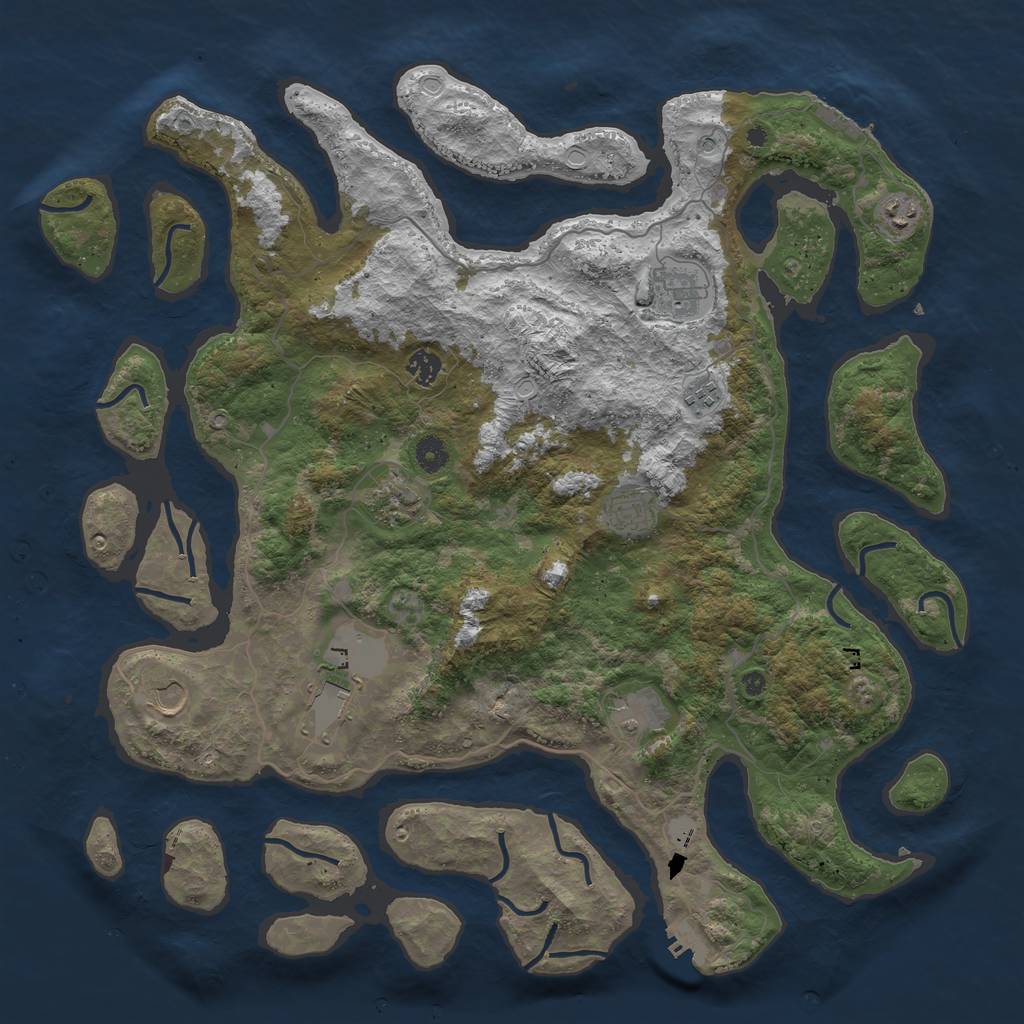 Rust Map: Procedural Map, Size: 4500, Seed: 683636817, 17 Monuments