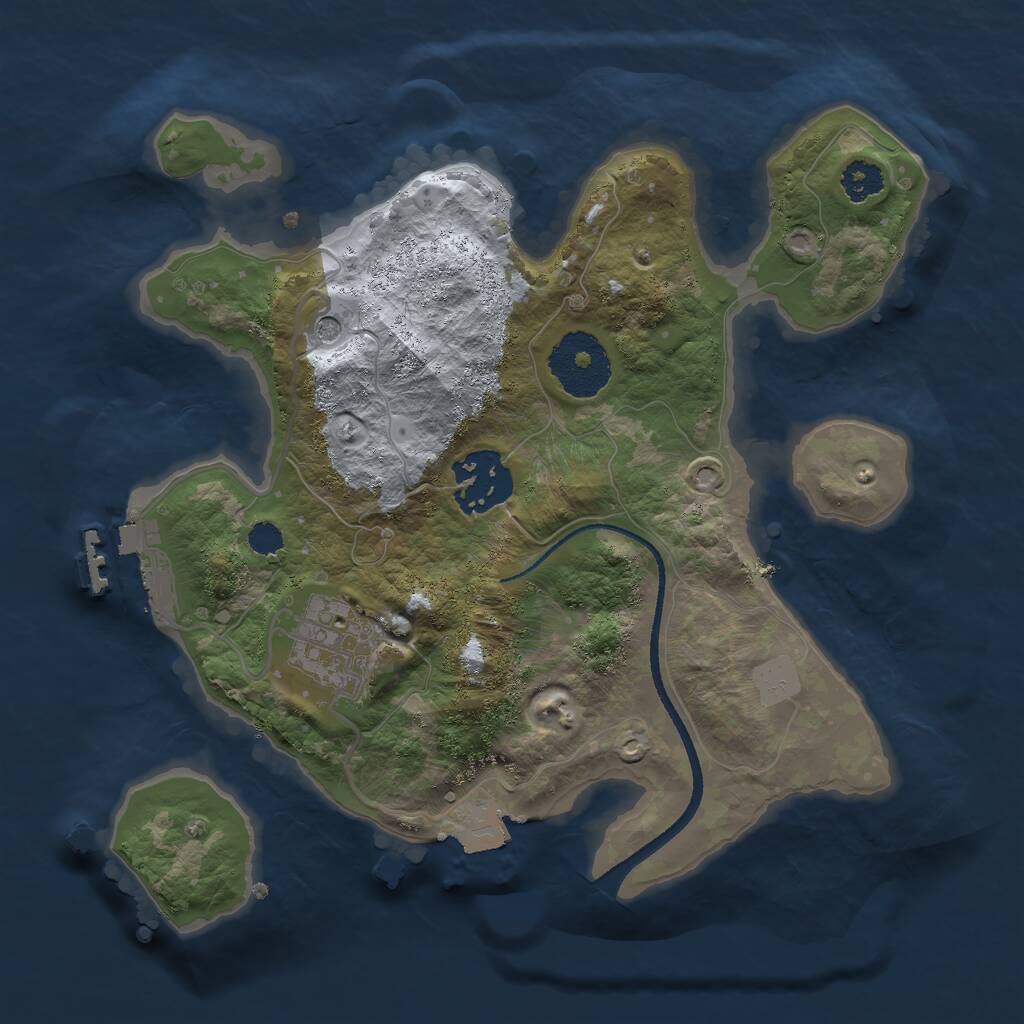 Rust Map: Procedural Map, Size: 2500, Seed: 1241924823, 5 Monuments
