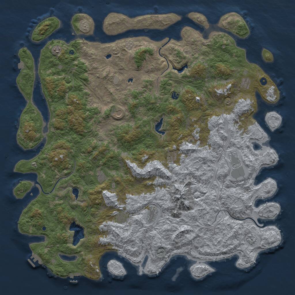Rust Map: Procedural Map, Size: 6000, Seed: 6639, 17 Monuments
