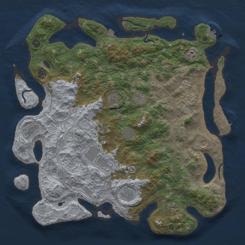 Rust Map: Procedural Map, Size: 4500, Seed: 987875, 19 Monuments