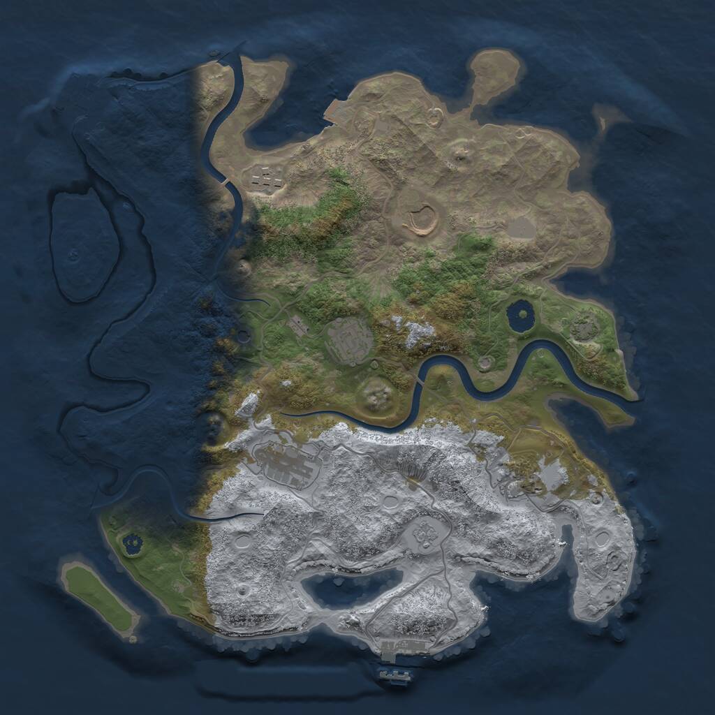 Rust Map: Procedural Map, Size: 3550, Seed: 798738, 11 Monuments