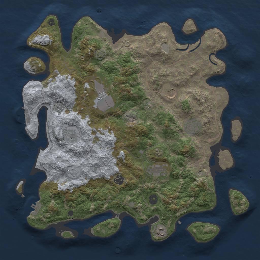 Rust Map: Procedural Map, Size: 4000, Seed: 693035, 15 Monuments