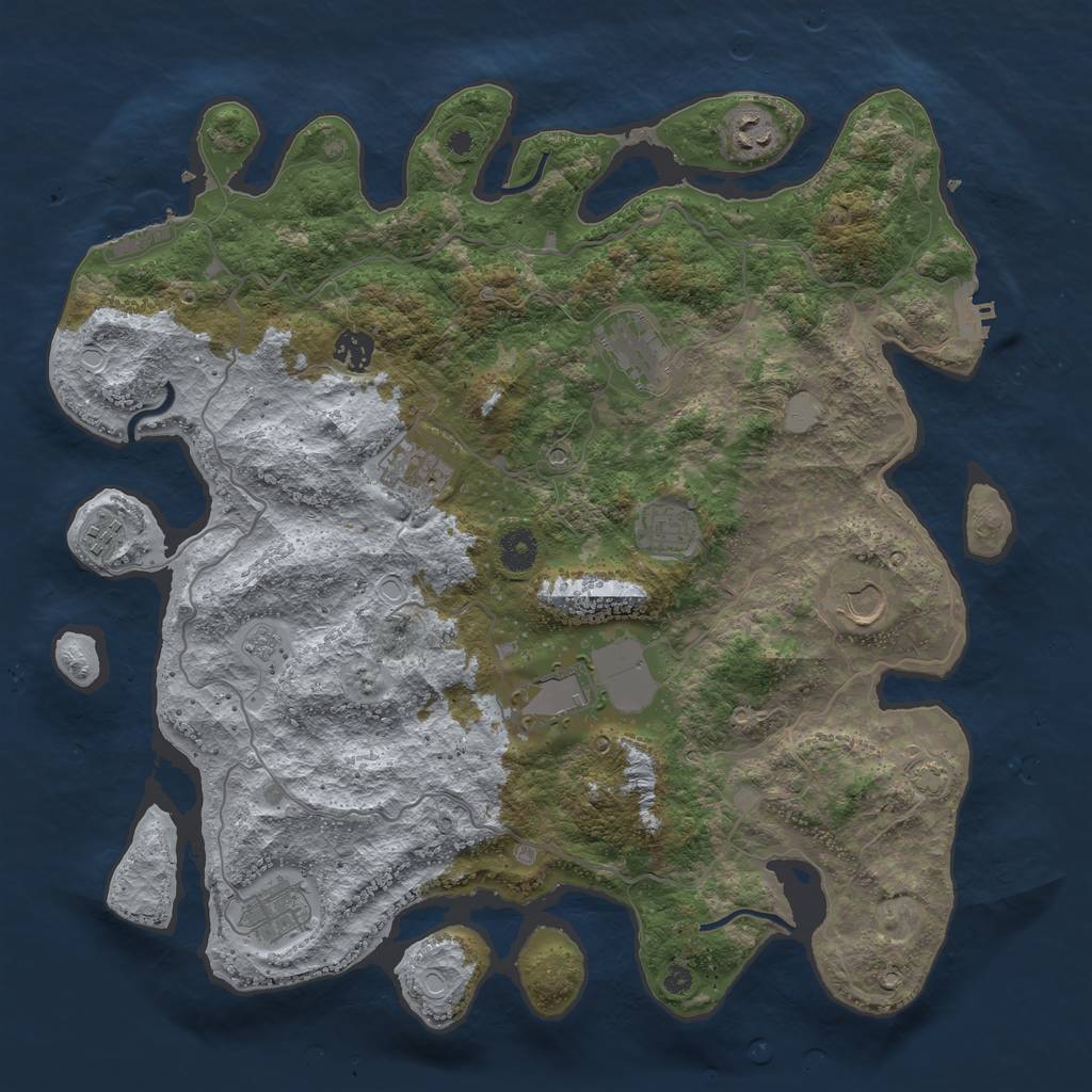 Rust Map: Procedural Map, Size: 4000, Seed: 49073, 17 Monuments