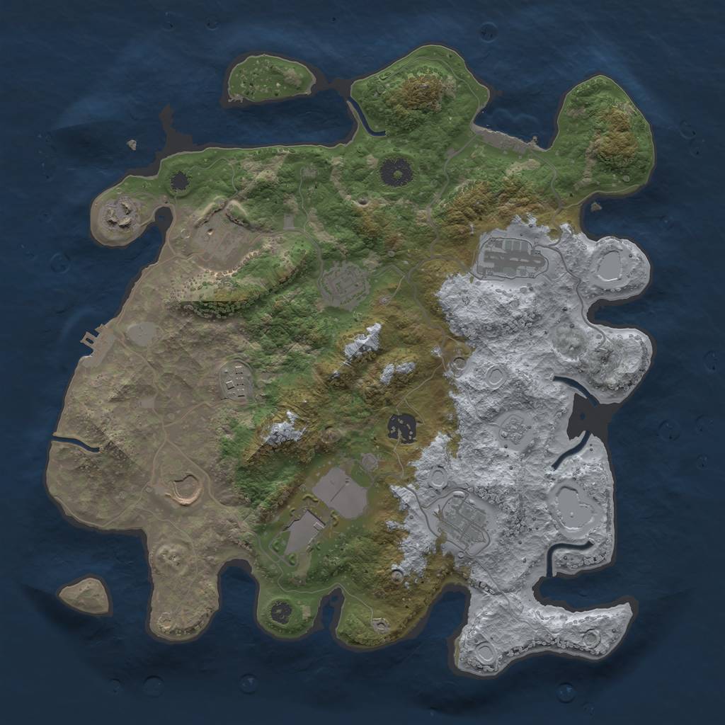 Rust Map: Procedural Map, Size: 3550, Seed: 933807, 16 Monuments
