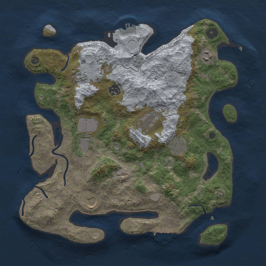 Rust Map: Procedural Map, Size: 3550, Seed: 789419, 15 Monuments