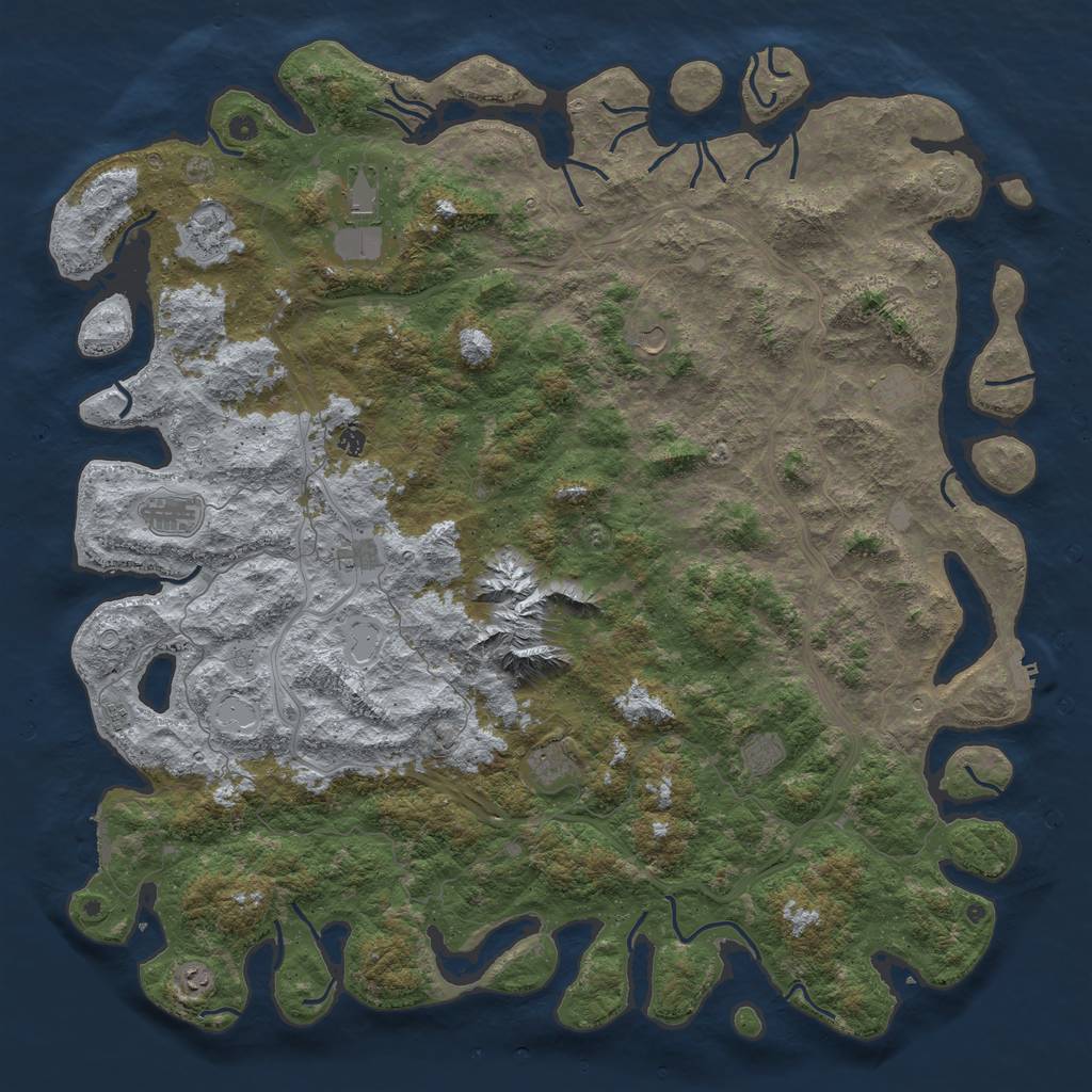 Rust Map: Procedural Map, Size: 6000, Seed: 133788, 19 Monuments