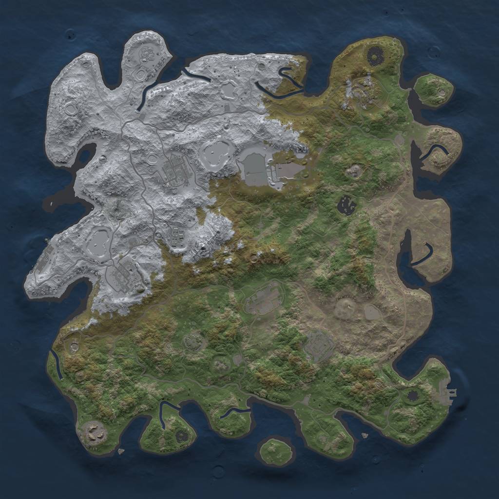 Rust Map: Procedural Map, Size: 4000, Seed: 67955, 17 Monuments
