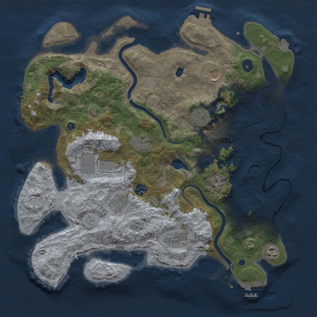 Rust Map: Procedural Map, Size: 4000, Seed: 341261, 15 Monuments