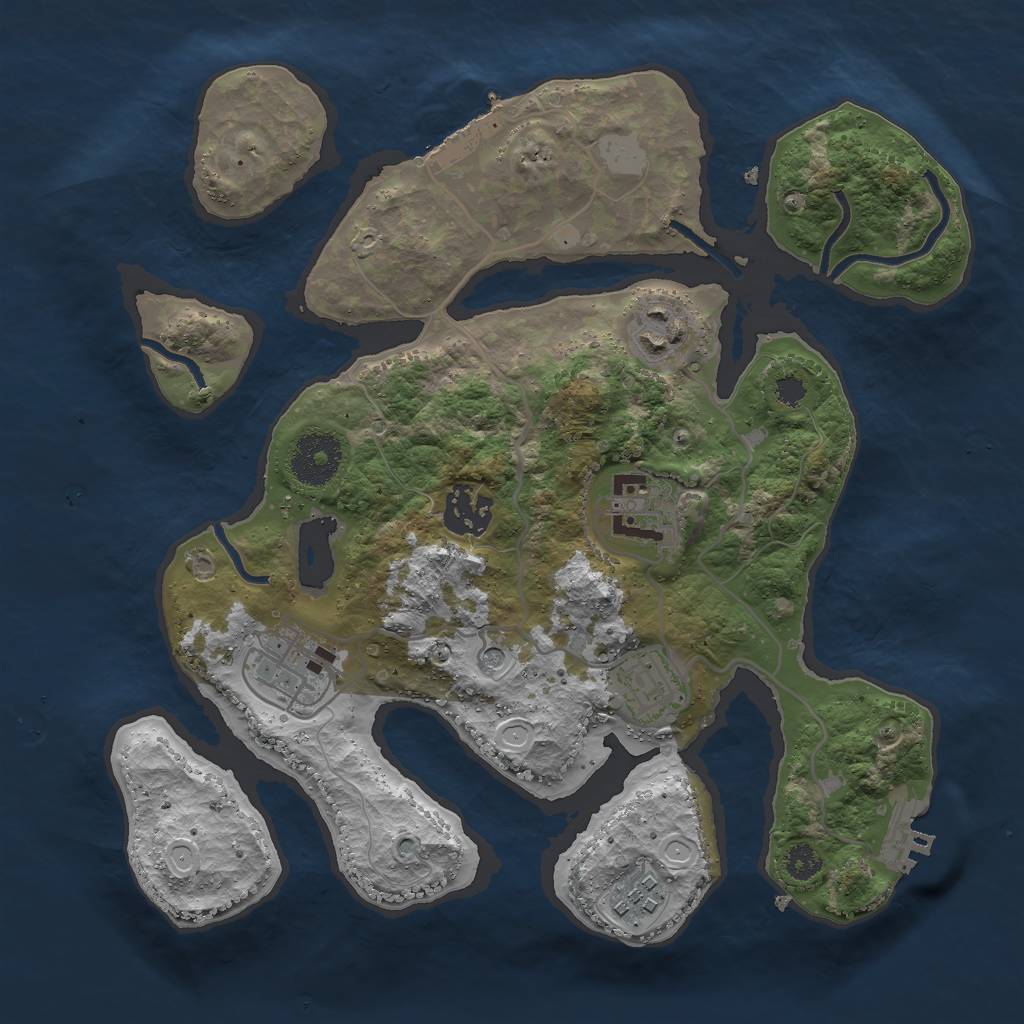 Rust Map: Procedural Map, Size: 3000, Seed: 389573, 14 Monuments