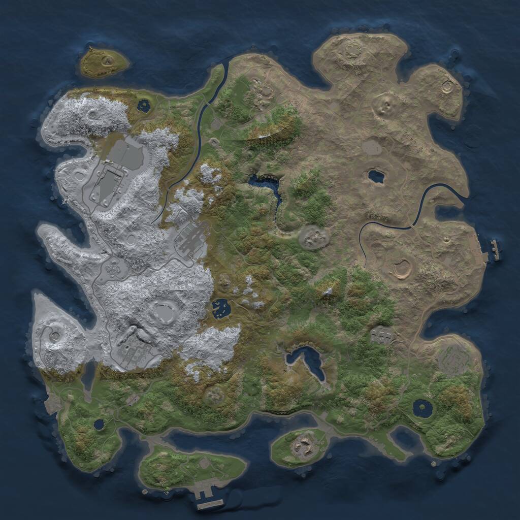 Rust Map: Procedural Map, Size: 4000, Seed: 966283, 15 Monuments