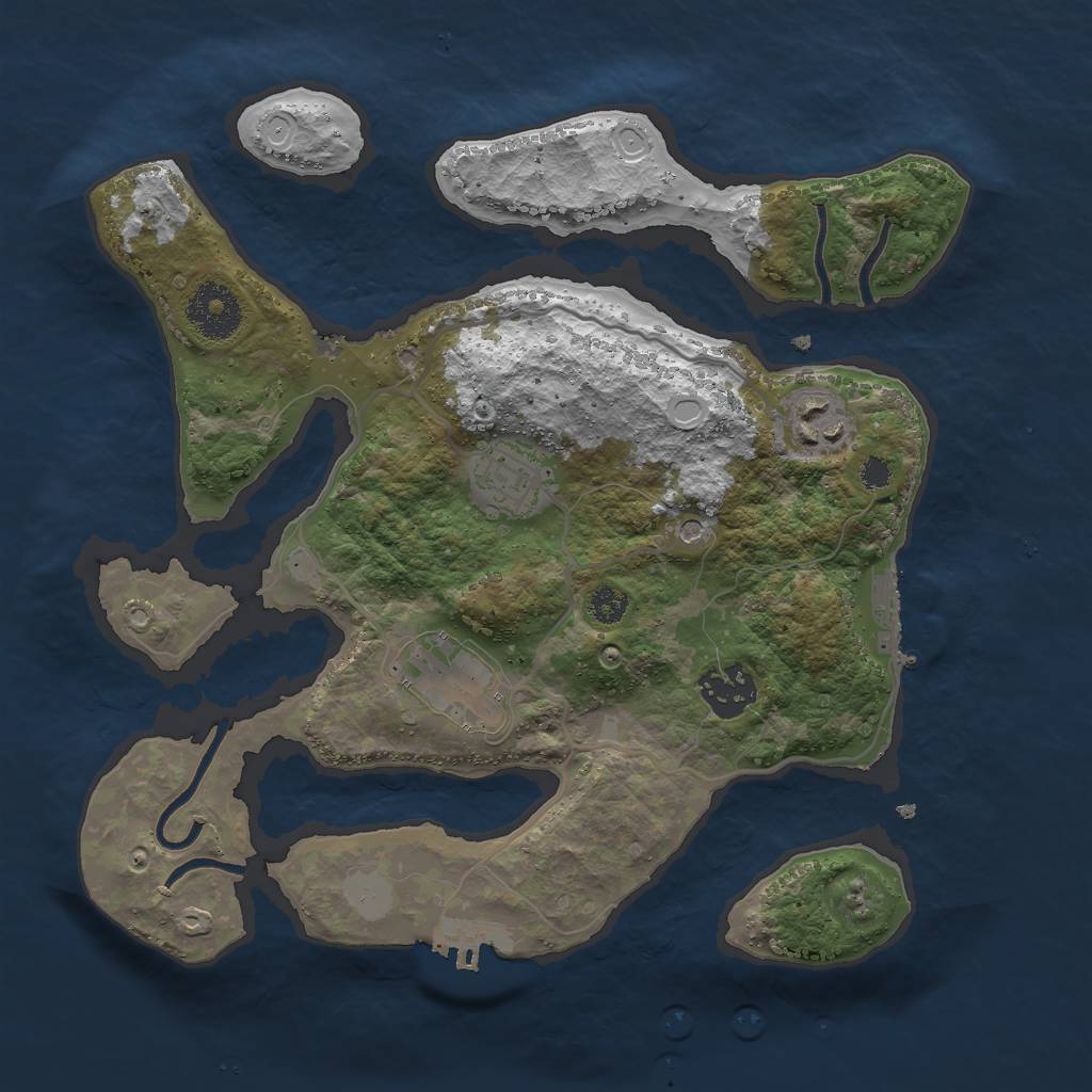 Rust Map: Procedural Map, Size: 3000, Seed: 902650855, 12 Monuments