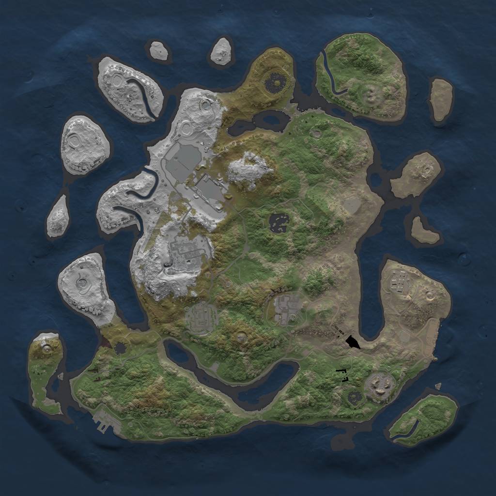 Rust Map: Procedural Map, Size: 3550, Seed: 562431, 15 Monuments