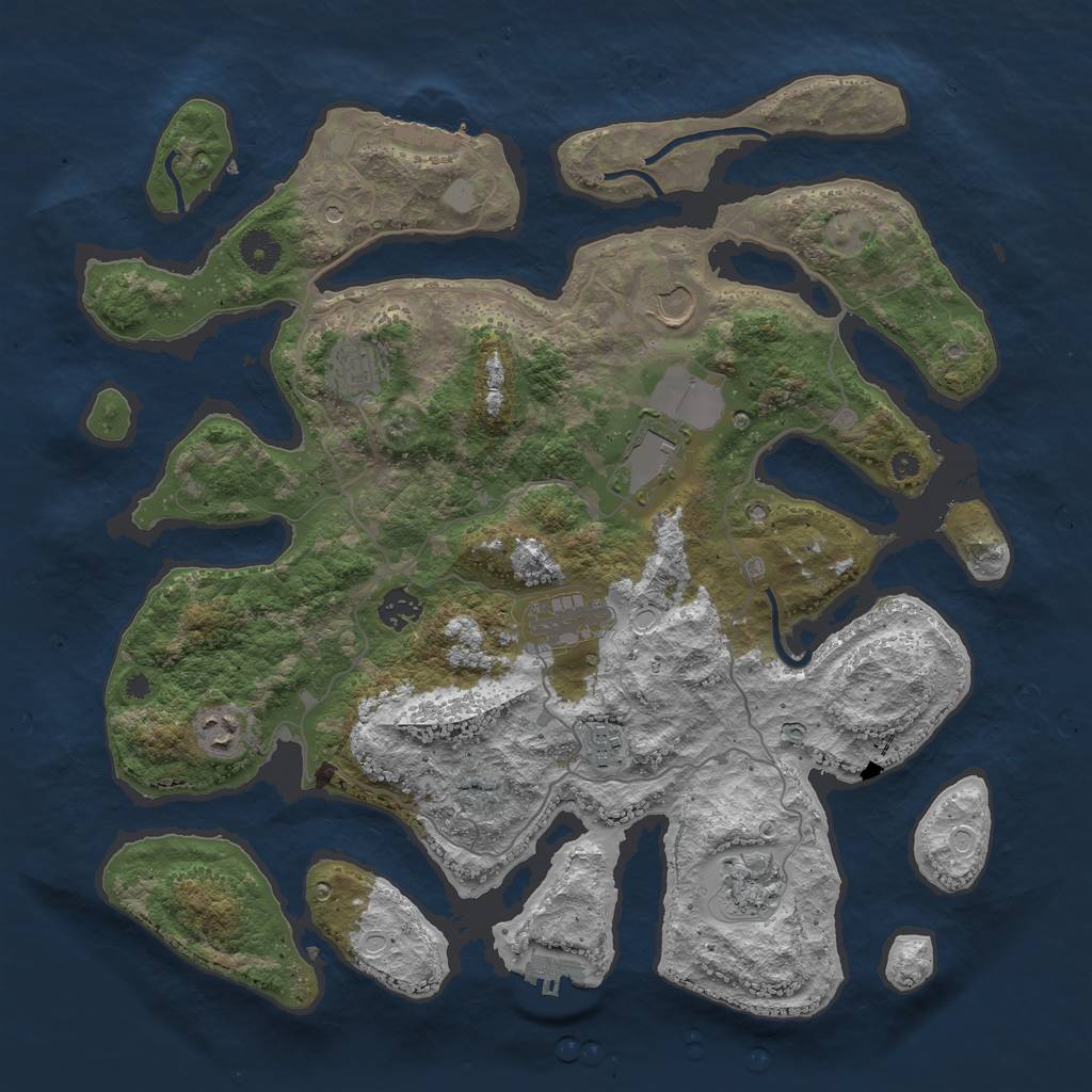 Rust Map: Procedural Map, Size: 4000, Seed: 683238, 16 Monuments