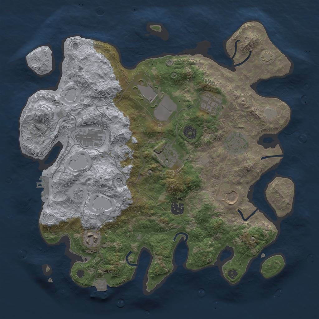 Rust Map: Procedural Map, Size: 3500, Seed: 1162427515, 15 Monuments