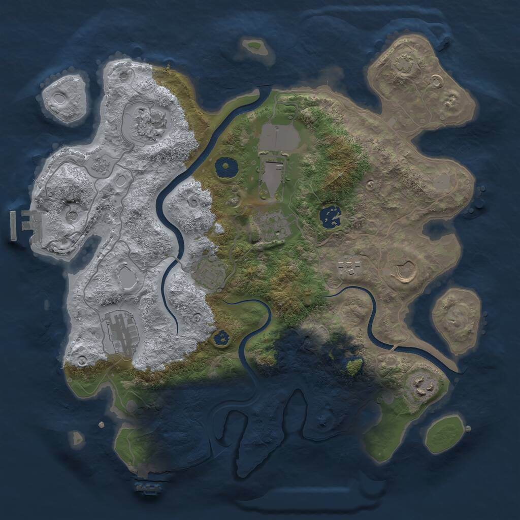 Rust Map: Procedural Map, Size: 3500, Seed: 1162427515, 15 Monuments