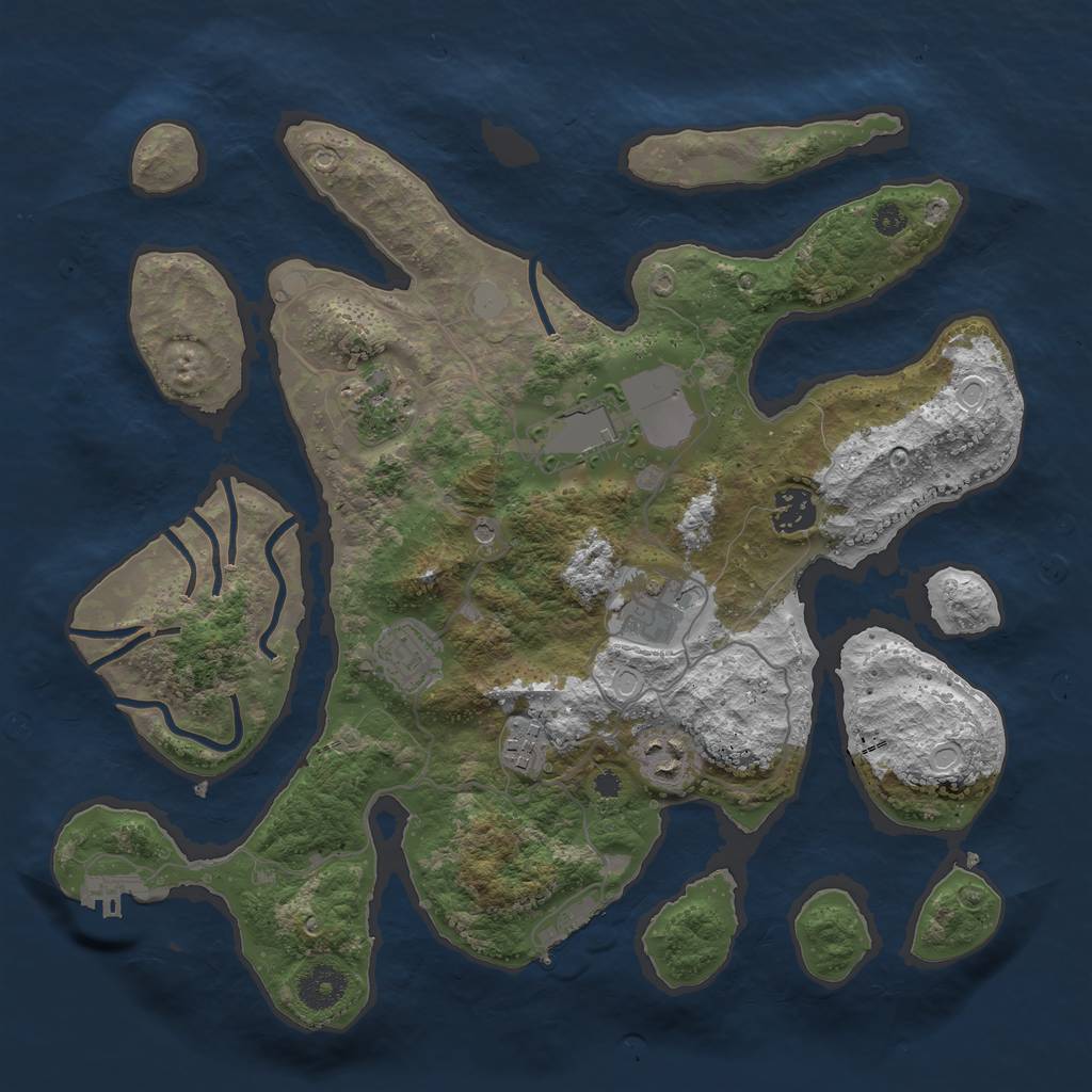 Rust Map: Procedural Map, Size: 3550, Seed: 428400, 15 Monuments