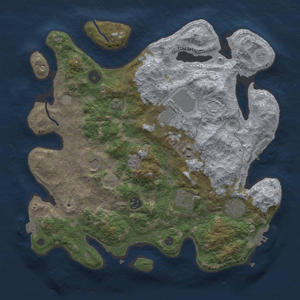 Rust Map: Procedural Map, Size: 3550, Seed: 626129, 15 Monuments