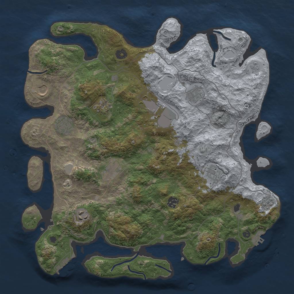 Rust Map: Procedural Map, Size: 4000, Seed: 511348, 17 Monuments