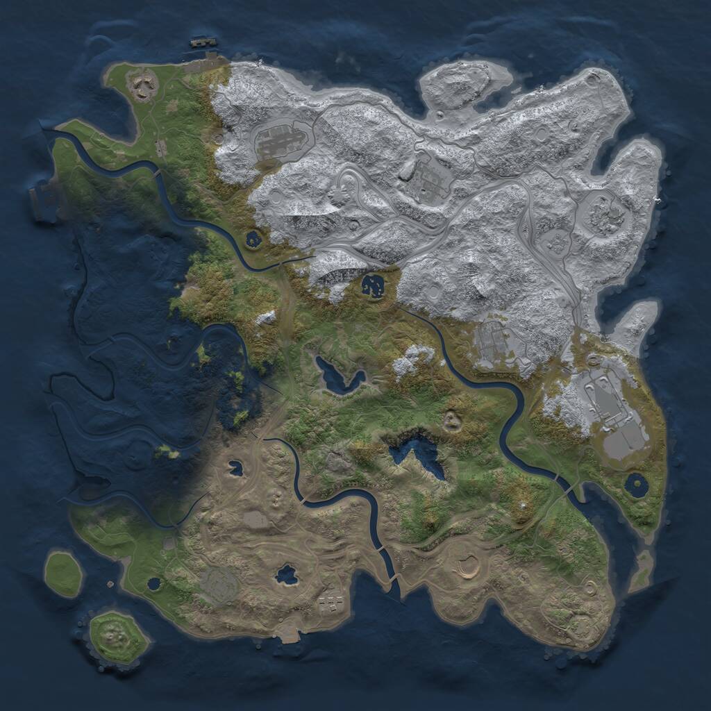 Rust Map: Procedural Map, Size: 4500, Seed: 5131496, 16 Monuments