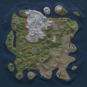 Thumbnail Rust Map: Procedural Map, Size: 3500, Seed: 123456789, 15 Monuments