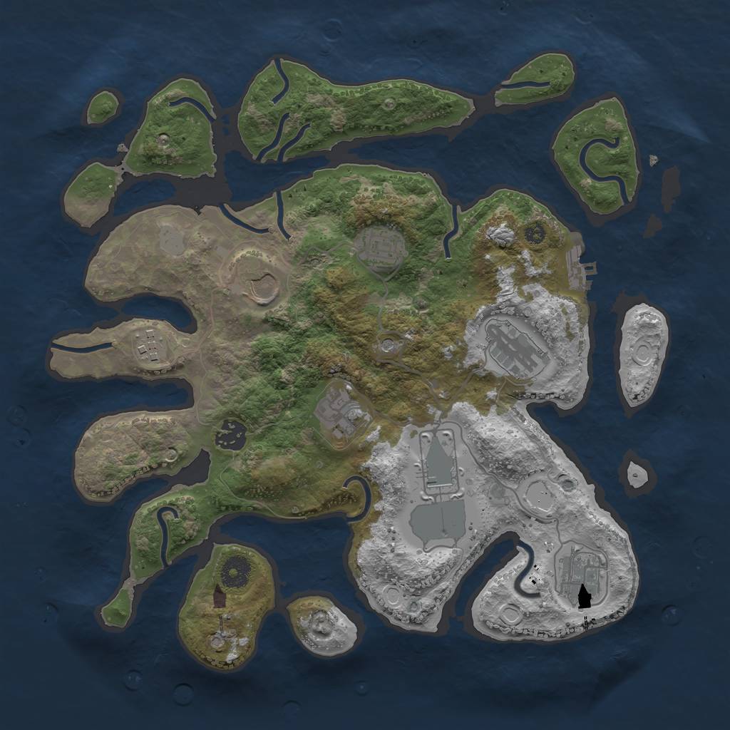 Rust Map: Procedural Map, Size: 3500, Seed: 89525, 15 Monuments