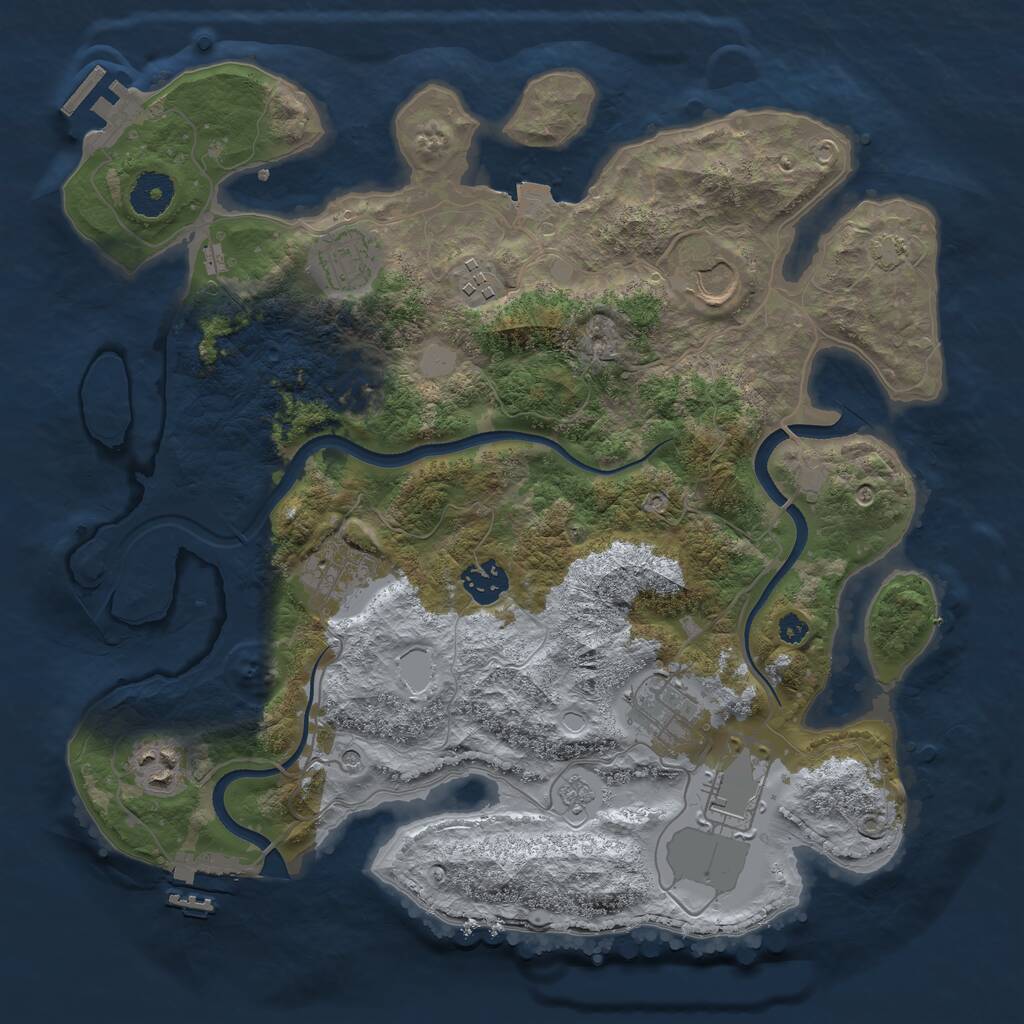 Rust Map: Procedural Map, Size: 3500, Seed: 1556, 14 Monuments