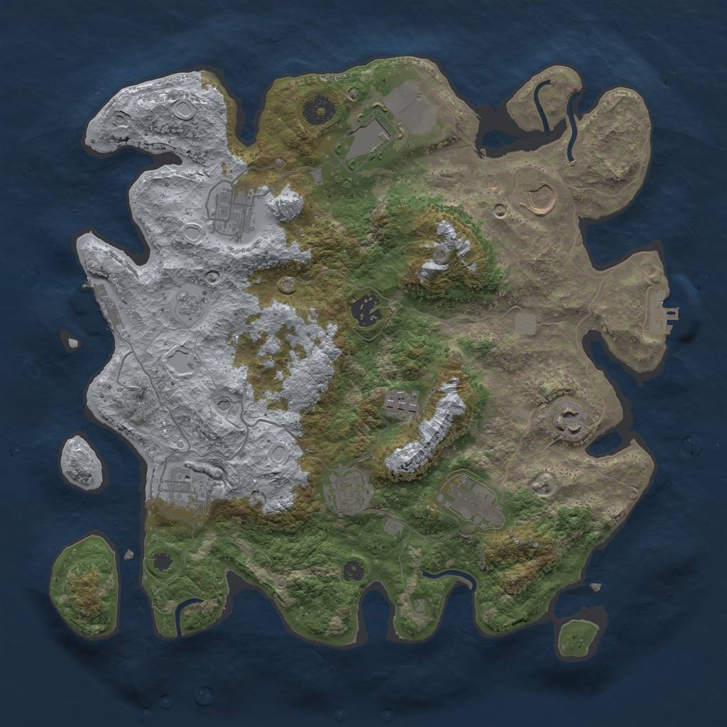 Rust Map: Procedural Map, Size: 3550, Seed: 246548, 16 Monuments