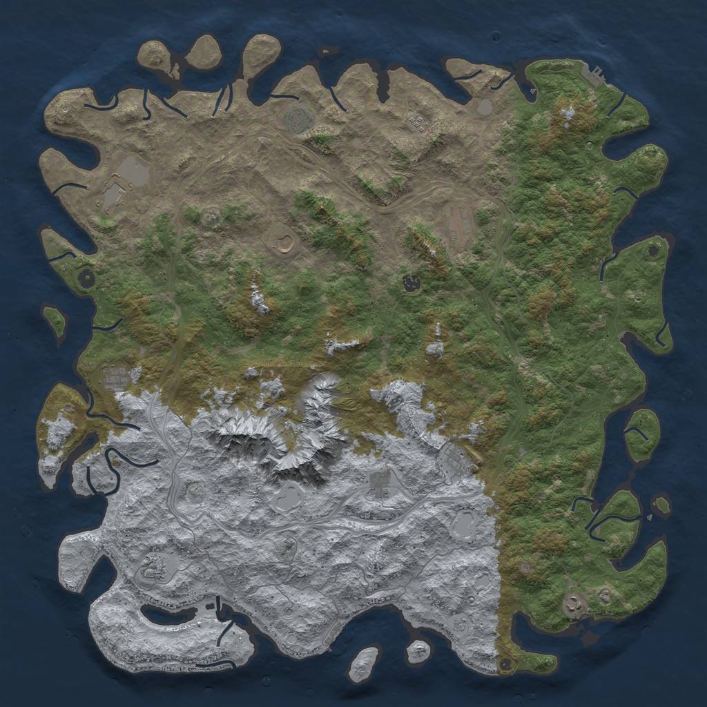 Rust Map: Procedural Map, Size: 6000, Seed: 16455, 18 Monuments