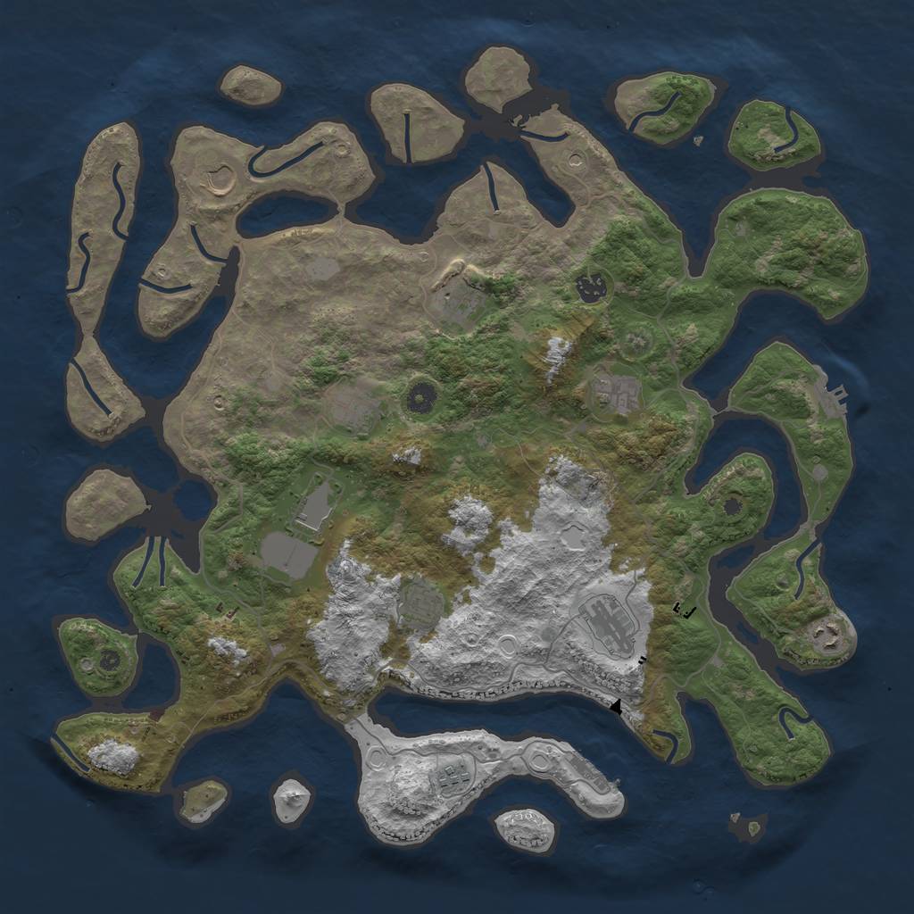 Rust Map: Procedural Map, Size: 4500, Seed: 2920623, 18 Monuments