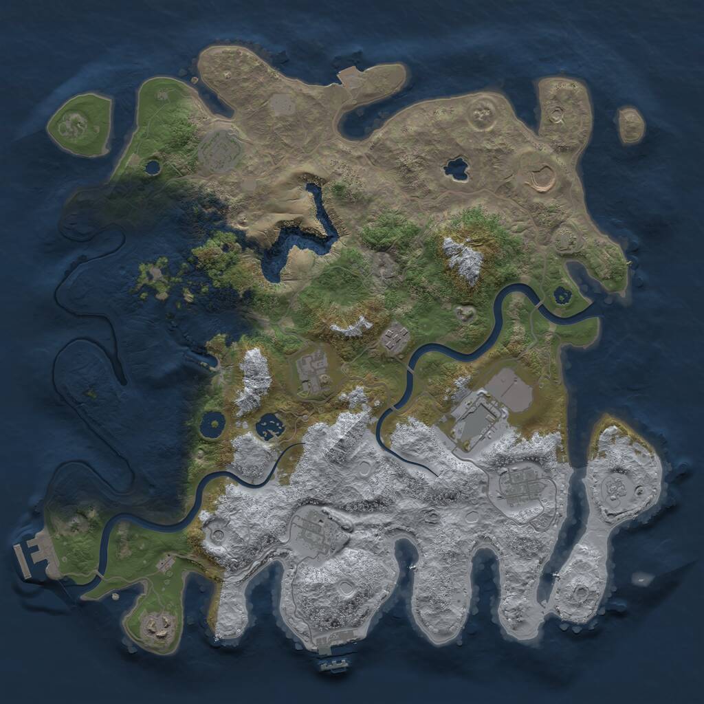 Rust Map: Procedural Map, Size: 4000, Seed: 456881, 15 Monuments