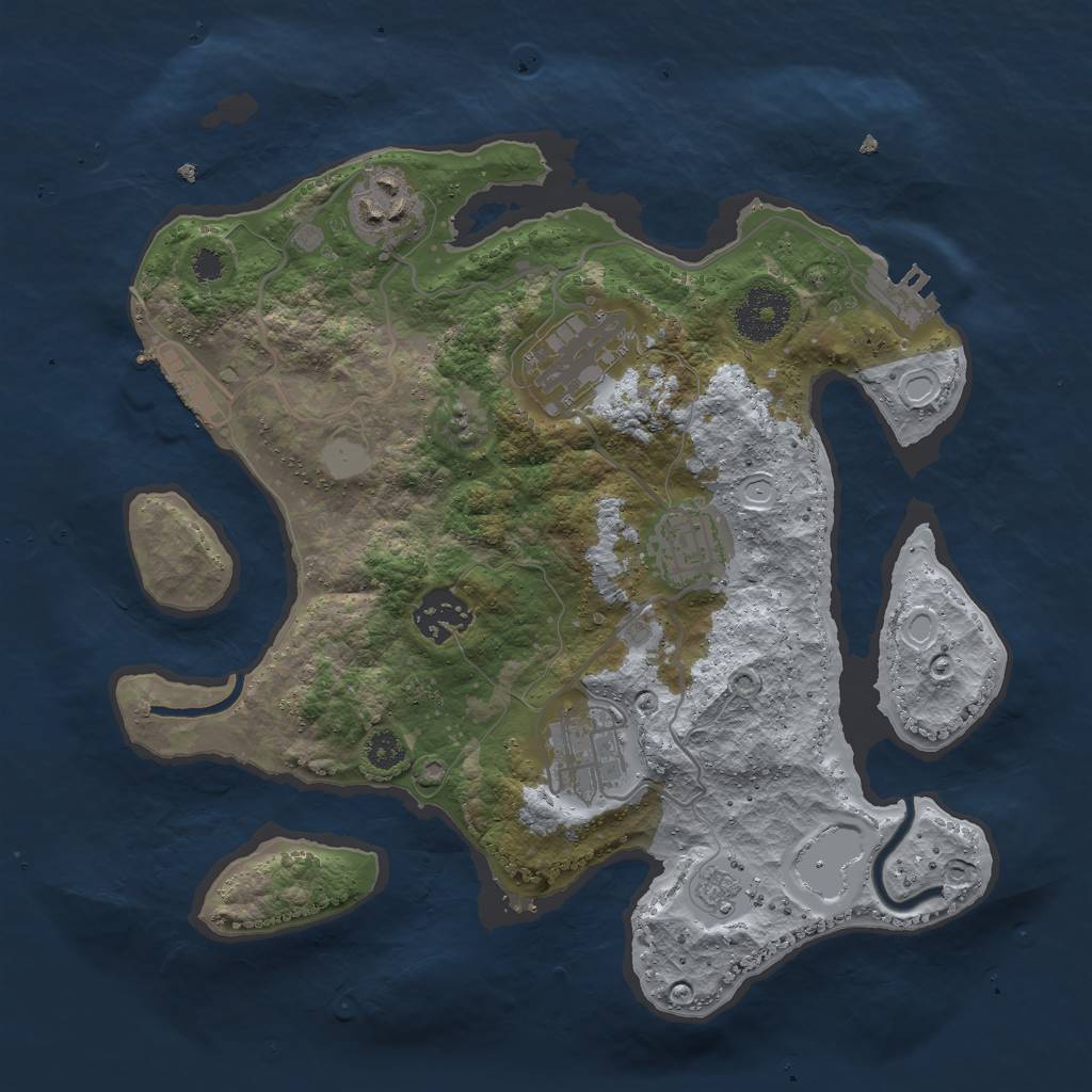Rust Map: Procedural Map, Size: 3000, Seed: 42212, 11 Monuments