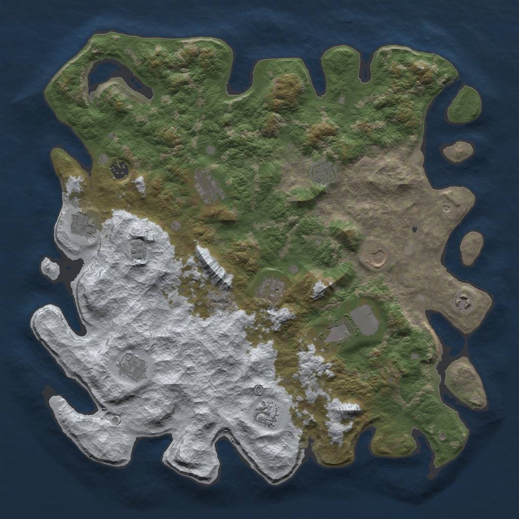 Rust Map: Barren, Size: 4500, Seed: 6031462, 14 Monuments