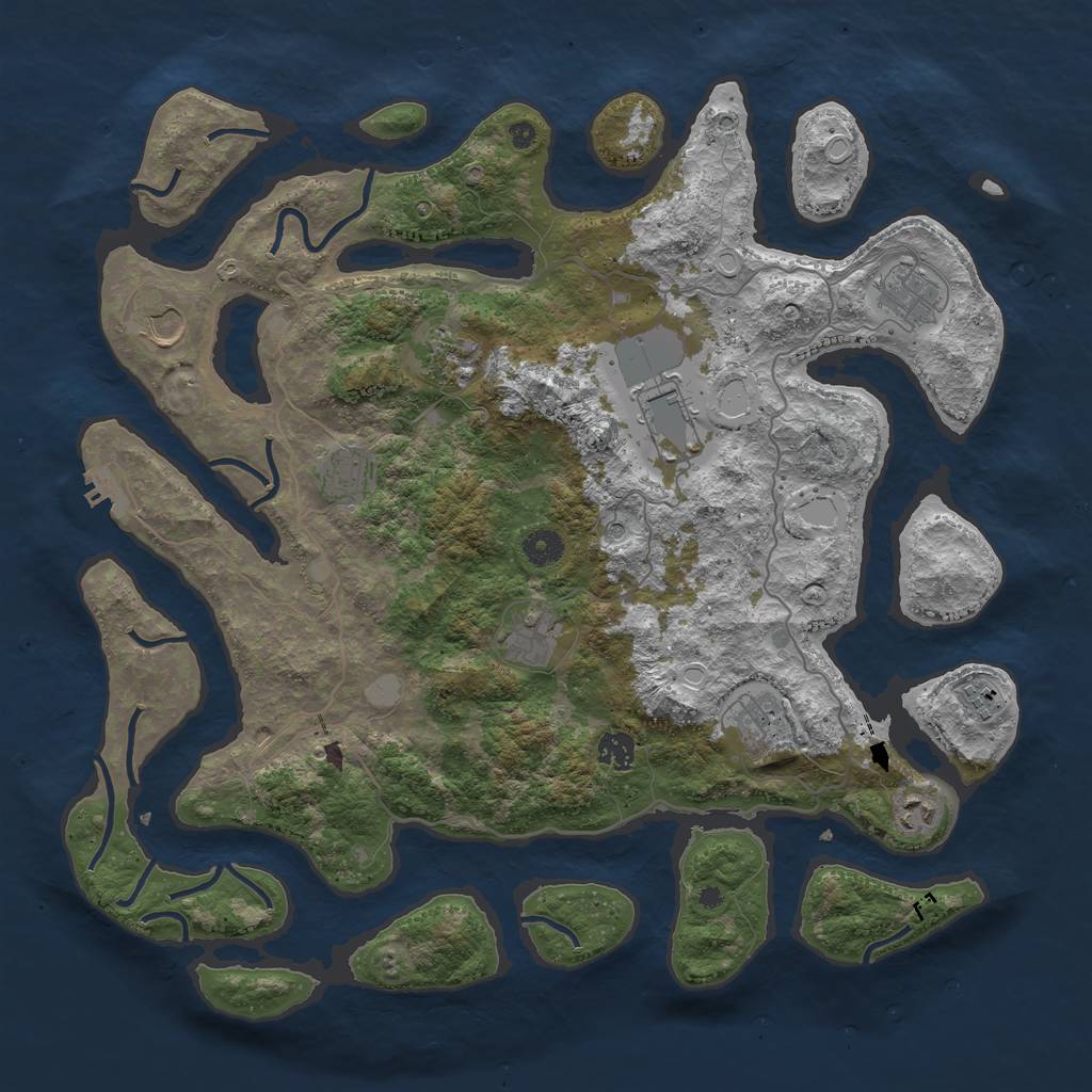 Rust Map: Procedural Map, Size: 4250, Seed: 70212, 17 Monuments