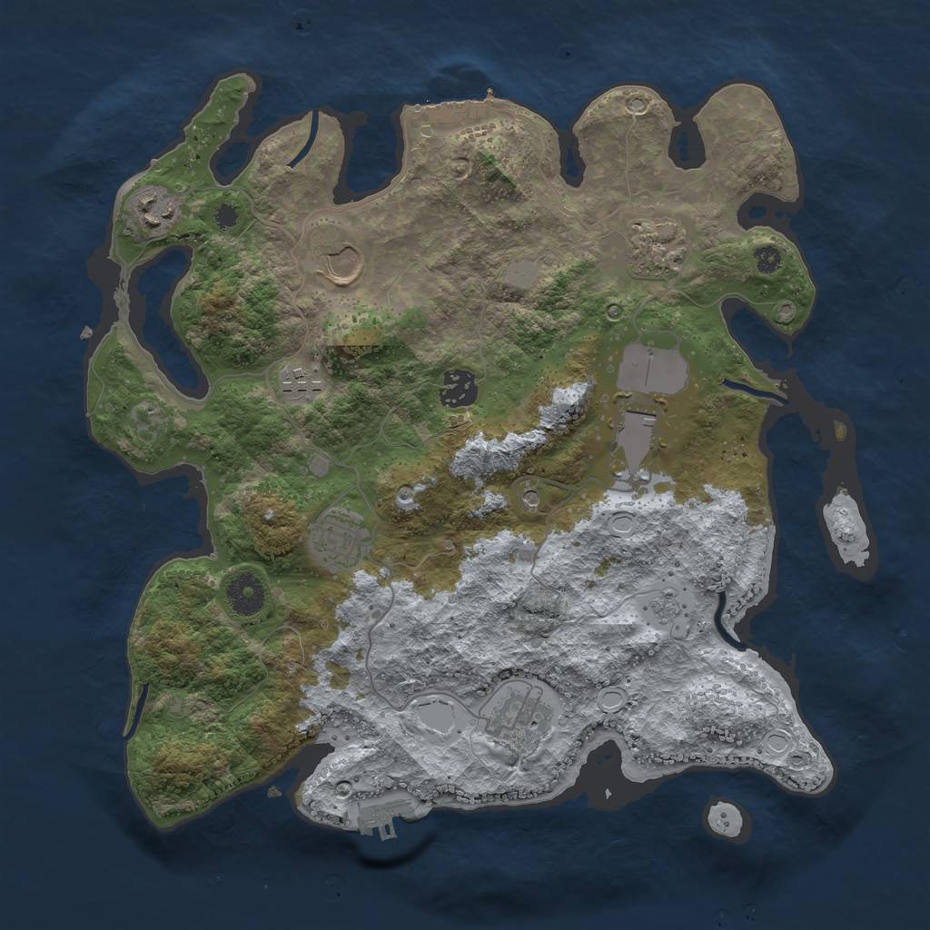 Rust Map: Procedural Map, Size: 3550, Seed: 73545, 15 Monuments