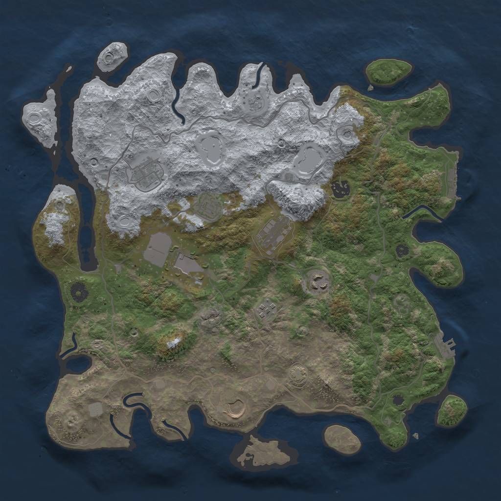 Rust Map: Procedural Map, Size: 4000, Seed: 78234, 15 Monuments