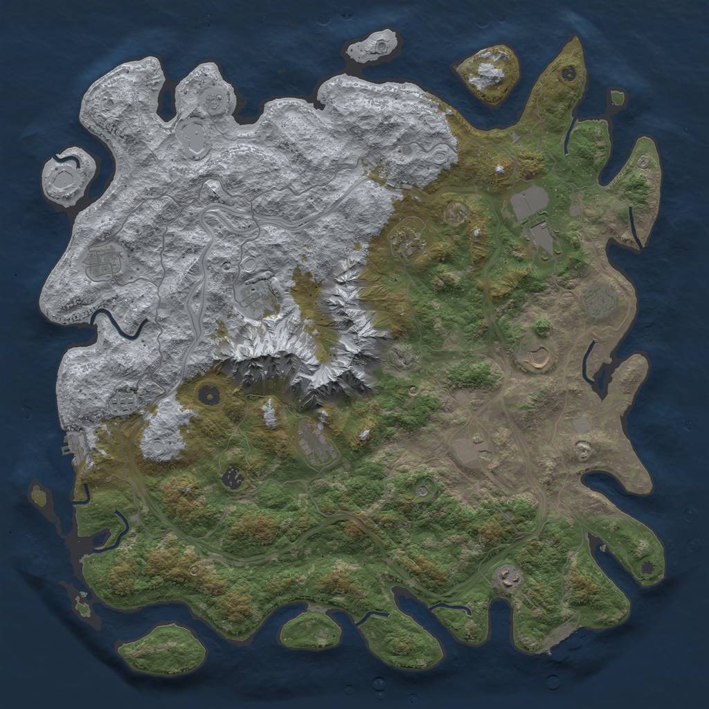 Rust Map: Procedural Map, Size: 5000, Seed: 140914, 18 Monuments