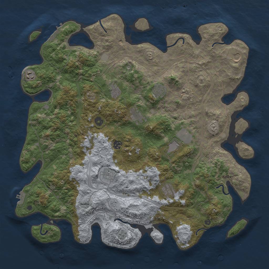 Rust Map: Procedural Map, Size: 4500, Seed: 2814903, 18 Monuments