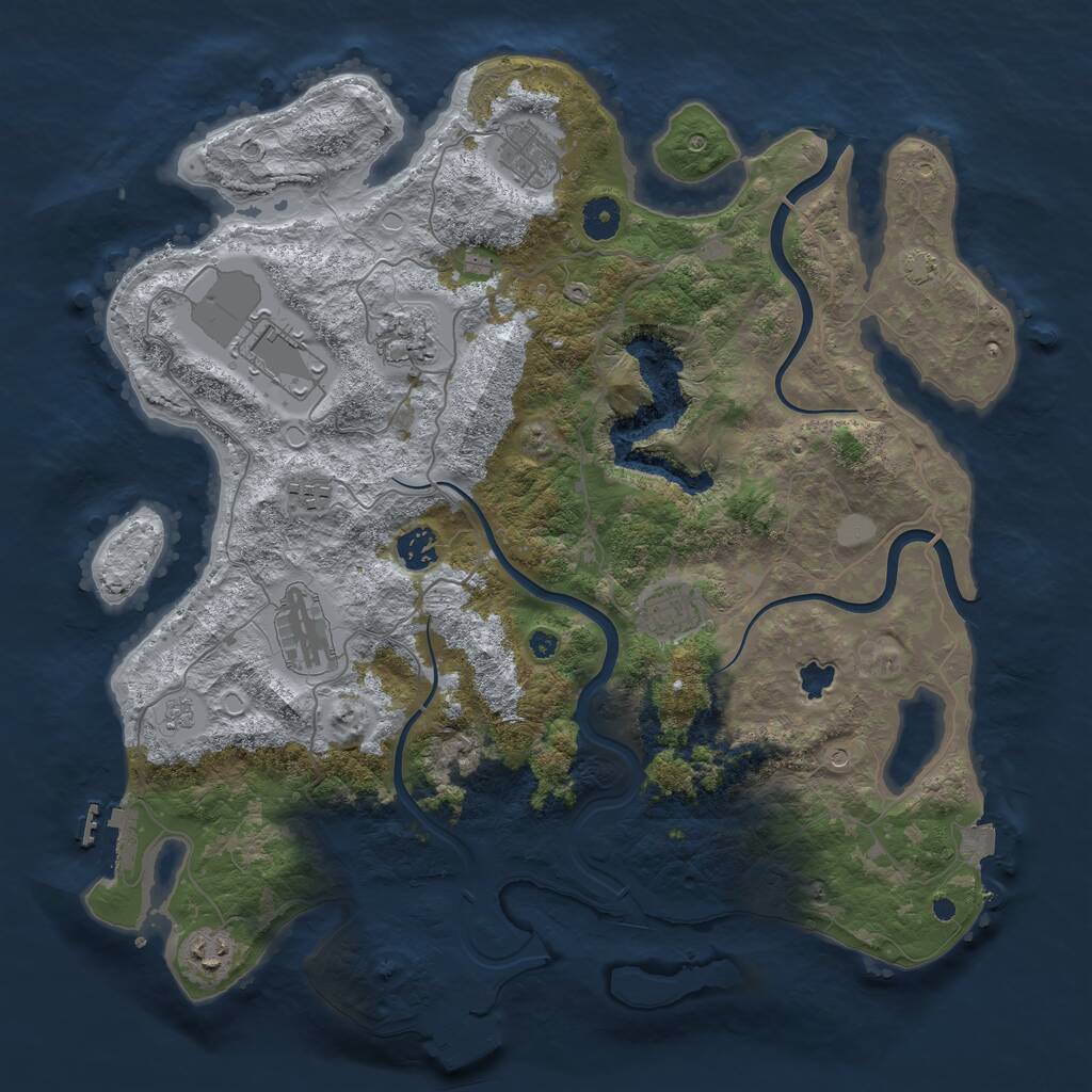 Rust Map: Procedural Map, Size: 4000, Seed: 436370, 14 Monuments