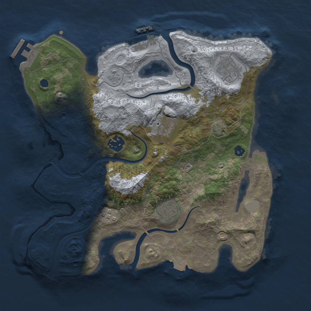 Rust Map: Procedural Map, Size: 3000, Seed: 503063, 10 Monuments