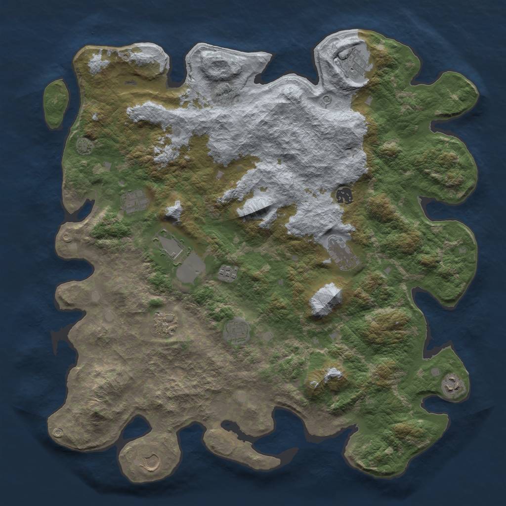 Rust Map: Barren, Size: 4500, Seed: 6363320, 14 Monuments