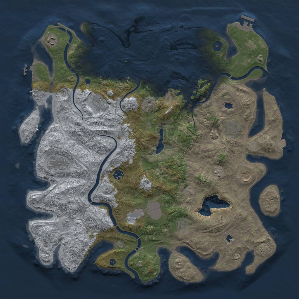 Rust Map: Procedural Map, Size: 4500, Seed: 3616144, 15 Monuments