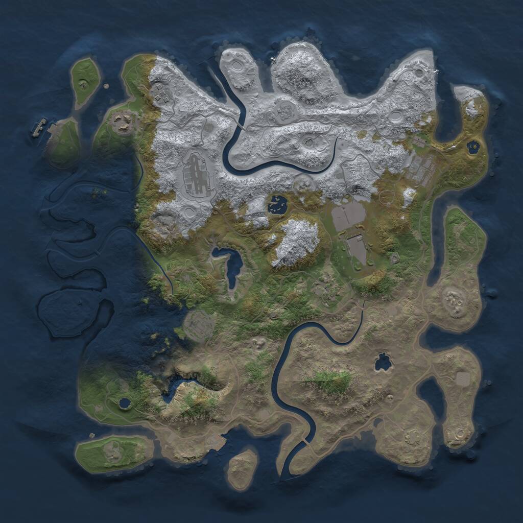 Rust Map: Procedural Map, Size: 4000, Seed: 893915789, 13 Monuments